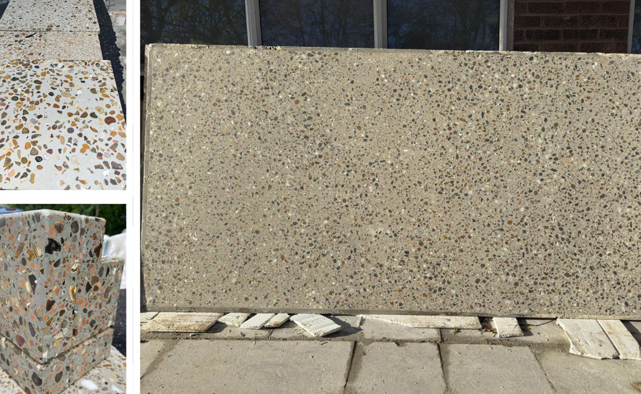 bespoke terrazzo reception desk at 100 Fetter