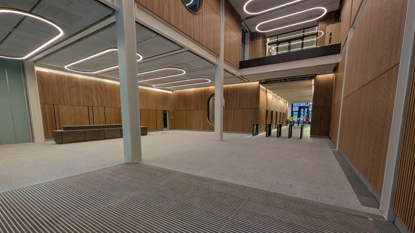 Bespoke terrazzo flooring at 334 Oxford Street London